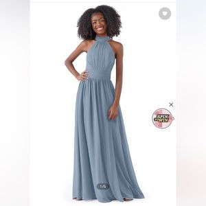 Azazie Iman Junior Bridesmaid Dress in Dusty Blue